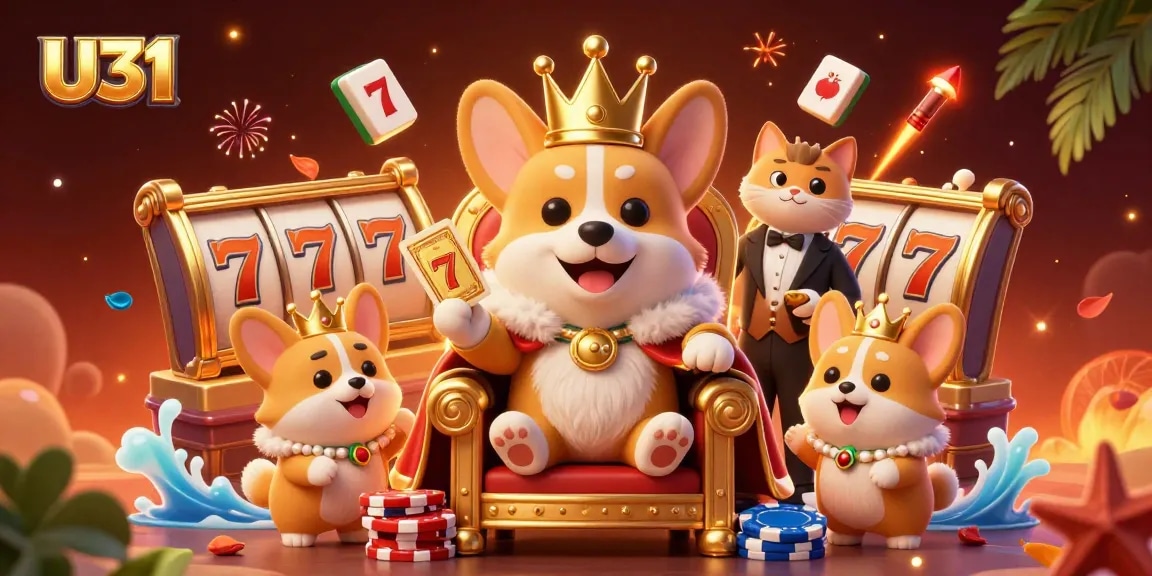 Experience the excitement of U31 casino with vibrant 3D characters and dynamic gambling elements.