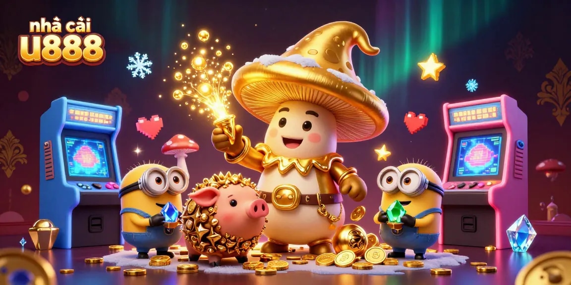 Engage with the world of nhà cái u888 in this dynamic and treasure-filled 3D casino illustration.