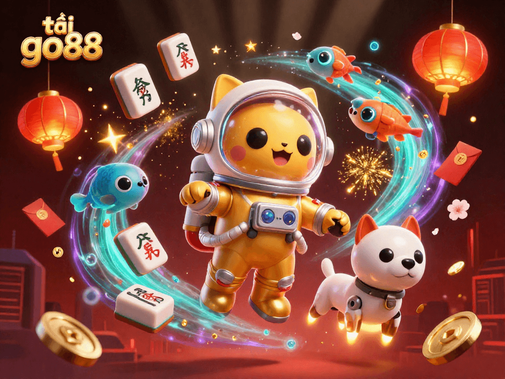 Join the adventure to tải go88 and explore a vibrant casino galaxy with our astronaut cat!