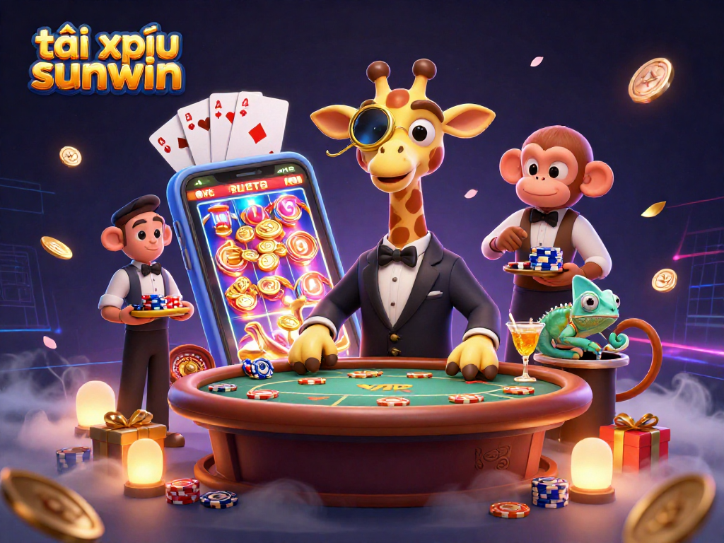 Engage in thrilling tài xỉu sunwin action with a high-roller giraffe, dynamic game elements, and vibrant visuals.
