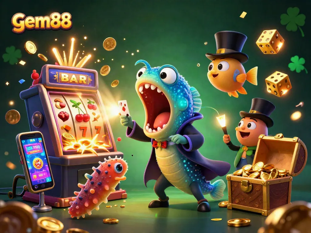 Experience excitement with gem88 as the deep-sea eel performs magic tricks in an underwater casino.